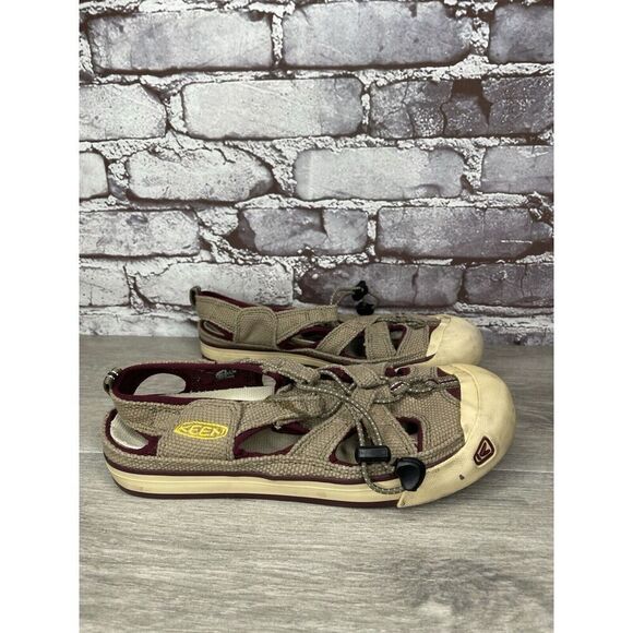 KEEN Coronado Vulcanized Taupe Canvas Fabric Fisherman Sandals Women 8M US/38.5 - Picture 1 of 16